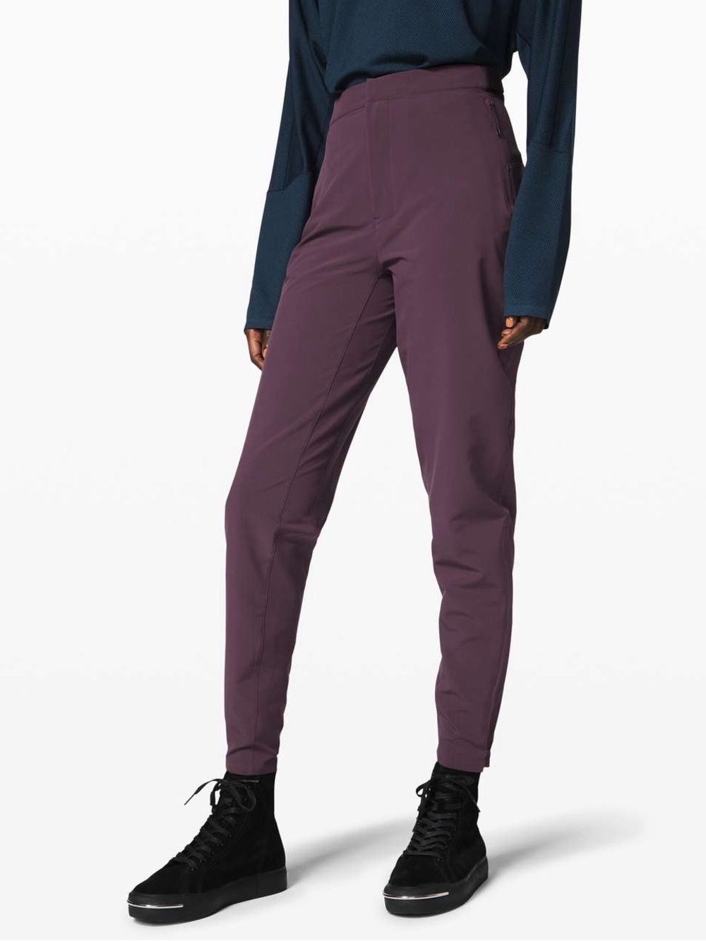 Lululemon Lab Esker Slim DWR Swift Water Resistant Pants in Purple Black Cherry